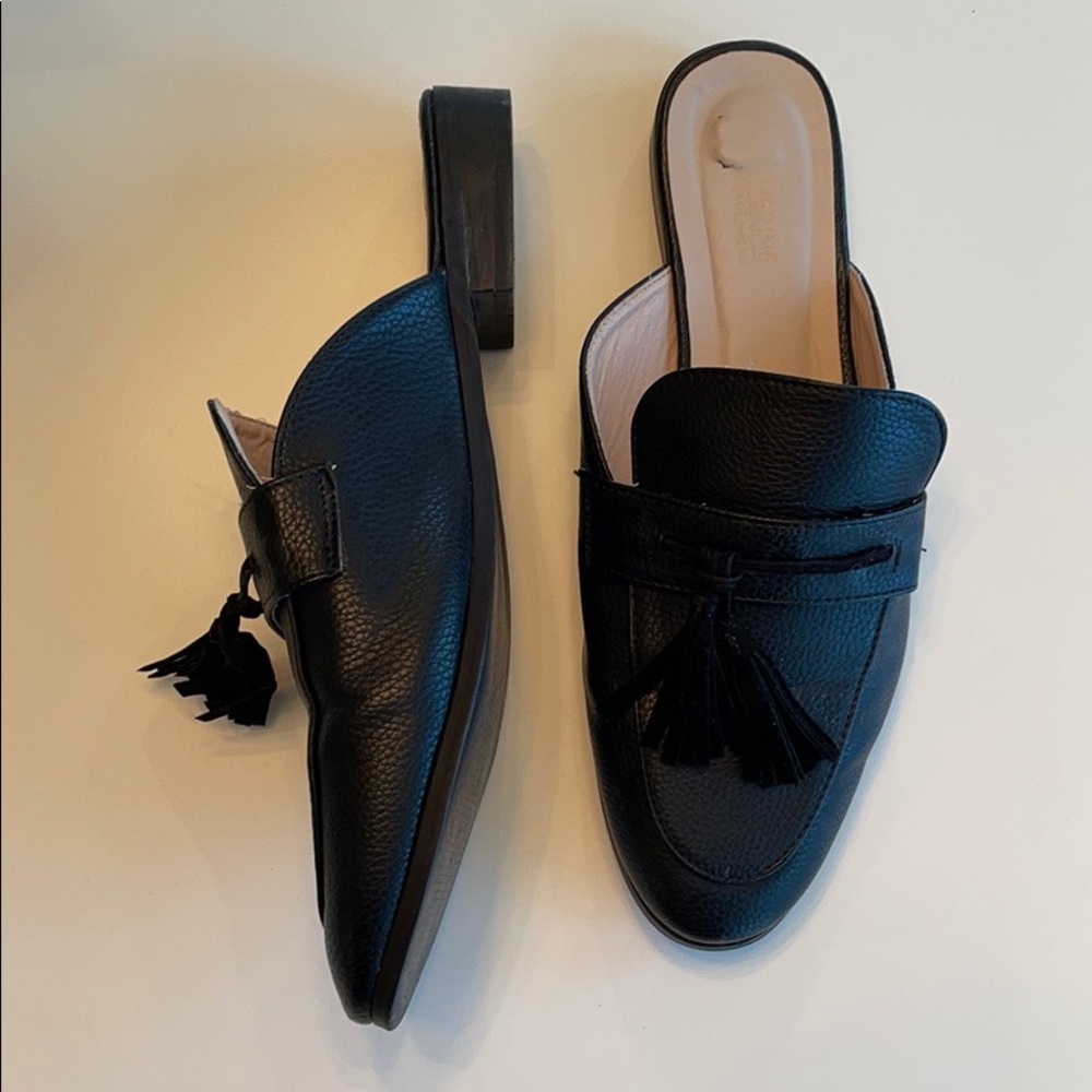 Black tassel mules
